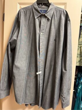 Ralph Lauren Men’s Gray Button-Down Long-Sleeve Shirt